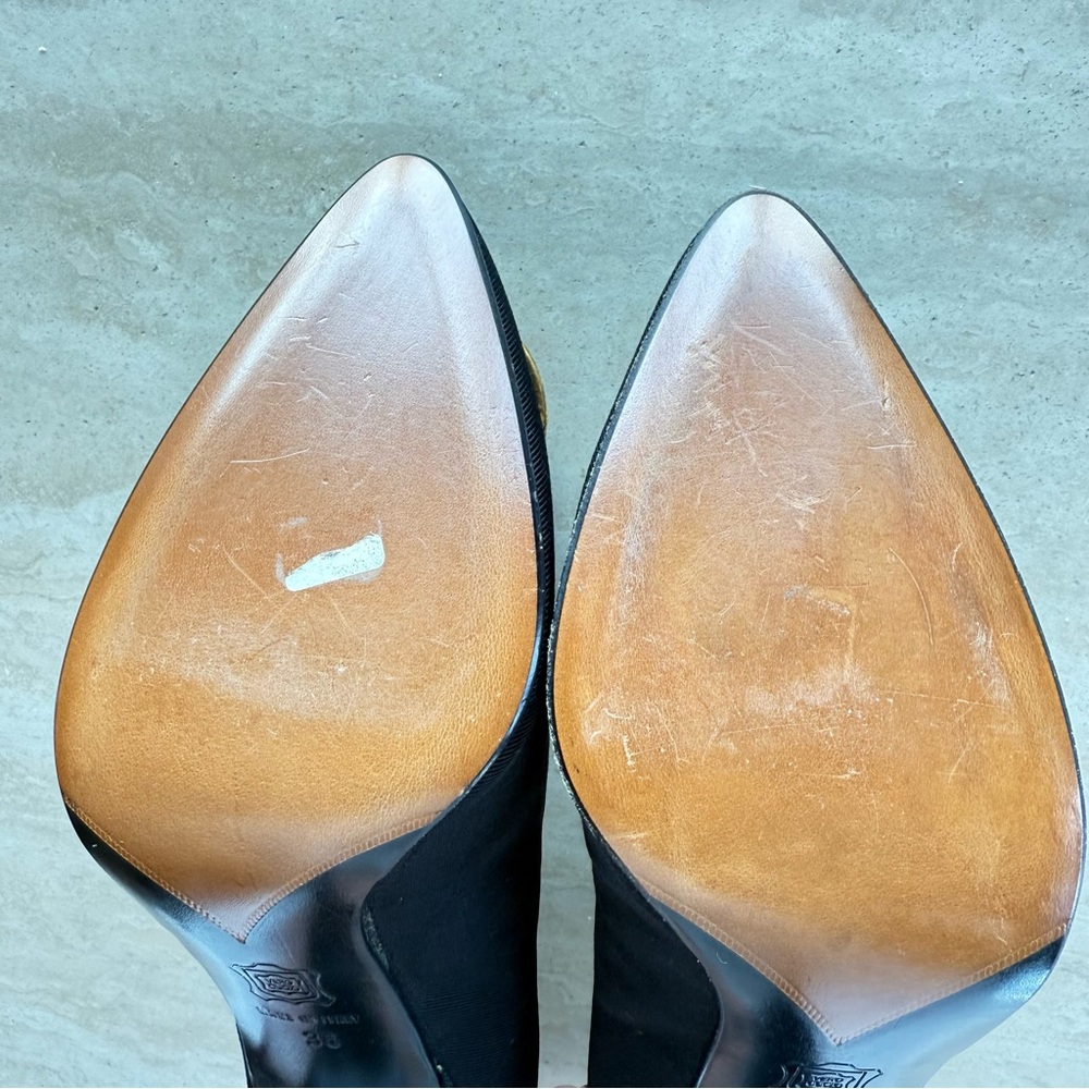Gianni Versace Vintage Medallion Pumps Black Jewel Heels Made in Italy EU 36 - Picture 13 of 15